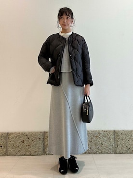 「URBAN RESEARCH DOORS（アーバンリサーチドアーズ）のピンタックフリルスタンドカラーブラウス（シャツ/ブラウス）」を使った、YUKIさん（レディース・165cm）の冬コーディネート