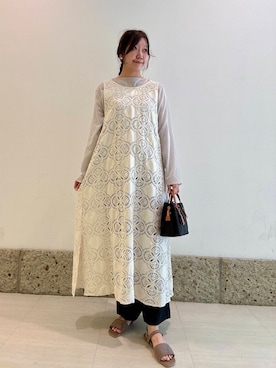 「20代後半」｜「アイテム（ワンピース/ドレス）」を使った、八木野　由季さん（レディース・165cm）の夏コーディネート