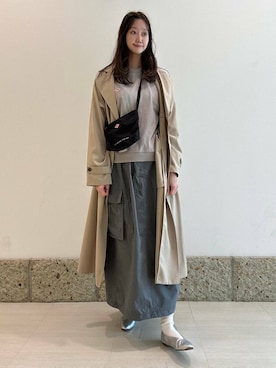 「URBAN RESEARCH（アーバンリサーチ）のアイテム（トレンチコート）」を使った、八木野　由季さん（レディース・165cm）の春コーディネート