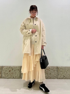 「20代後半」｜「アイテム（その他アウター）」を使った、八木野　由季さん（レディース・165cm）の春コーディネート