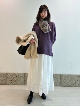 「かぐれ」｜「アイテム（ブルゾン）」を使った、YUKIさん（レディース・165cm）の冬コーディネート