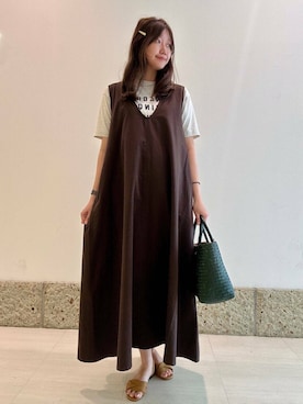 「20代後半」｜「アイテム（ワンピース/ドレス）」を使った、八木野　由季さん（レディース・165cm）の夏コーディネート