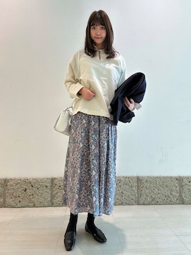 「URBAN RESEARCH DOORS（アーバンリサーチドアーズ）のウールリバーテーラードコート（その他アウター）」を使った、YUKIさん（レディース・165cm）の冬コーディネート