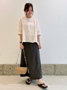 「MARCO BIANCHINI（マルコビアンチーニ）のアイテム」を使った、八木野　由季さん（レディース・165cm）の夏コーディネート
