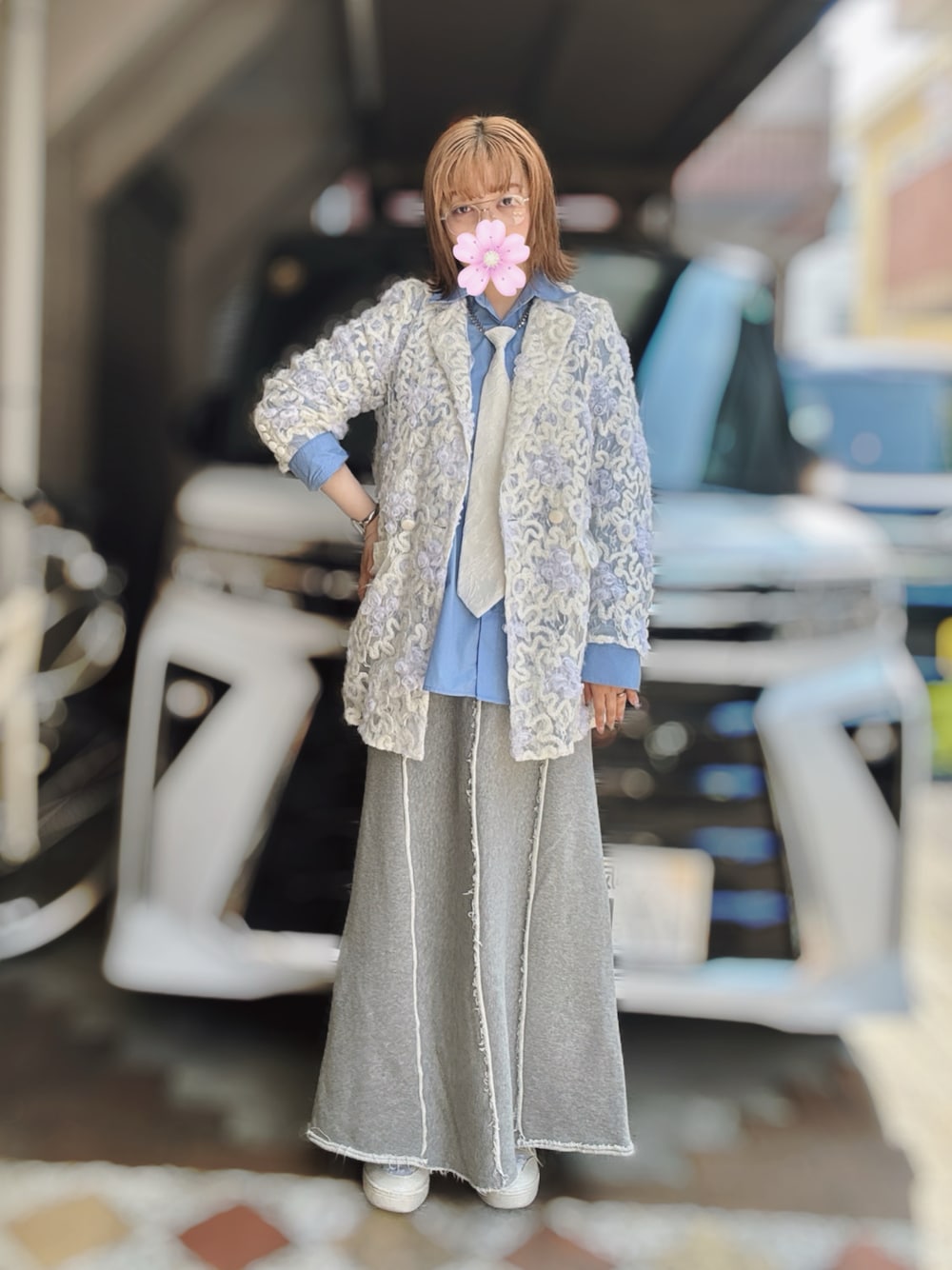 Ameri（アメリ）の「FLOWER MIX LACE SHEER JACKET（テーラード