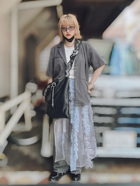 「AZUL by moussy（アズールバイマウジー）のアイテム」を使った、ykさん（レディース・162cm）の夏コーディネート