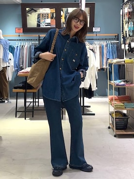 「デニムシャツ」｜rikopinchaanさん（レディース・167cm）の秋コーディネート