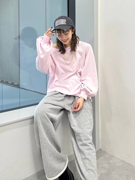 「BAYFLOW（ベイフロー）のアイテム（キャップ）」を使った、rikopinchaanさん（レディース・167cm）の春コーディネート