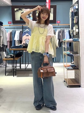 「アイテム（ボストンバッグ）」を使った、rikopinchaanさん（レディース・167cm・20代）の夏コーディネート