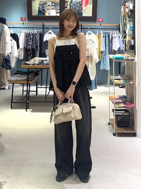 「bijorie（ビジュリィ）の【bijorie】カップ付きリブスクエアキャミ／NEW BASIC 25SS（インナーウェア/肌着）」を使った、rikopinchaanさん（レディース・167cm）の夏コーディネート
