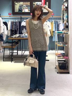 「アイテム（ベスト）」を使った、rikopinchaanさん（レディース・167cm）の夏コーディネート