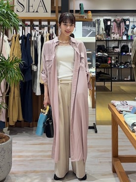 「BAYFLOW（ベイフロー）のアイテム（パンツ）」を使った、rikopinchaanさん（レディース・167cm）の春コーディネート