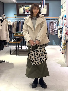 「BAYFLOW（ベイフロー）の[ストレッチ入り]裏起毛ベイカースカート（スカート）」を使った、rikopinchaanさん（レディース・167cm）の秋コーディネート