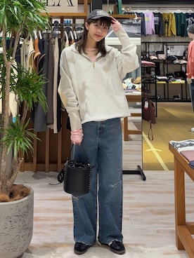 「BAYFLOW（ベイフロー）のアイテム（帽子）」を使った、rikopinchaanさん（レディース・167cm）の冬コーディネート