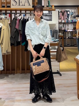 「BAYFLOW（ベイフロー）のアイテム（バッグ）」を使った、rikopinchaanさん（レディース・167cm）の春コーディネート