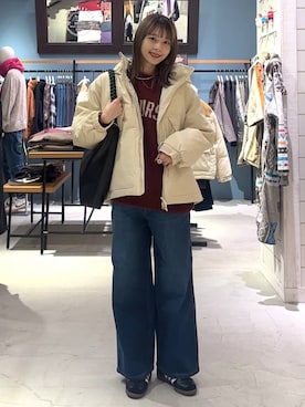 「BAYFLOW（ベイフロー）のアイテム（ダウンジャケット/コート）」を使った、rikopinchaanさん（レディース・167cm）の冬コーディネート