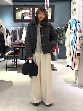 「BAYFLOW（ベイフロー）のアイテム（ダウンジャケット/コート）」を使った、rikopinchaanさん（レディース・167cm）の冬コーディネート