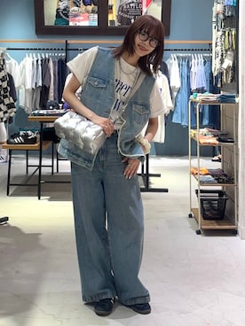「アイテム（ベスト）」を使った、rikopinchaanさん（レディース・167cm・20代）の夏コーディネート