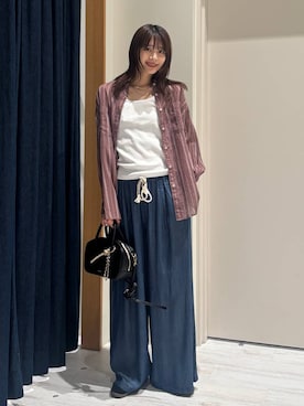 「BAYFLOW（ベイフロー）のアイテム（パンツ）」を使った、rikopinchaanさん（レディース・167cm）の春コーディネート