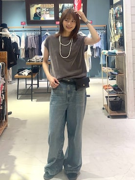「アイテム（ボディバッグ/ウエストポーチ）」を使った、rikopinchaanさん（レディース・167cm）の夏コーディネート