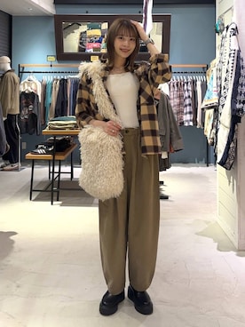 「アイテム（アンダーウェア）」を使った、rikopinchaanさん（レディース・167cm）の秋コーディネート