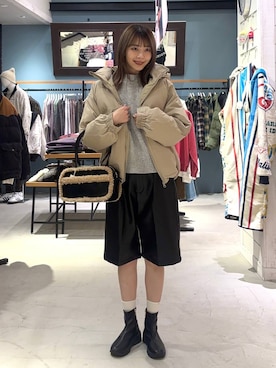 「アイテム（ダウンジャケット/コート）」を使った、rikopinchaanさん（レディース・167cm・20代）の冬コーディネート