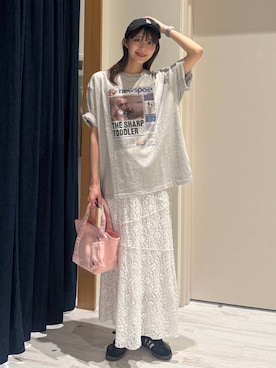 「FRUIT OF THE LOOM（フルーツオブザルーム）のアイテム」を使った、rikopinchaanさん（レディース・167cm）の春コーディネート