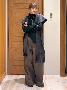 「アイテム（ノーカラーコート）」を使った、rikopinchaanさん（レディース・167cm）の秋コーディネート