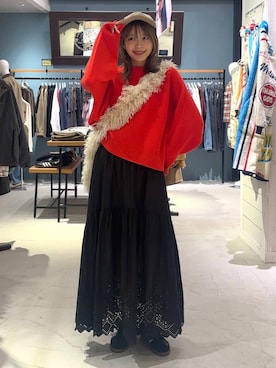 「アイテム（キャップ）」を使った、rikopinchaanさん（レディース・167cm）の秋コーディネート