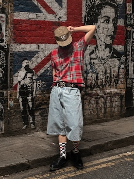 「Supreme （シュプリーム）のアイテム」を使った、CHdogさん（メンズ・177cm）の夏コーディネート