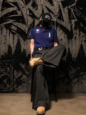 「POLO RALPH LAUREN（ポロ ラルフ ローレン）のアイテム（ポロシャツ、ブルー系）」を使った、CHdogさん（メンズ・177cm）の春コーディネート