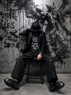 「NEW ROCK（ニューロック）のNEW ROCK/ニューロック/M-WALL1473-S3（ブーツ、ブラック系）」を使った、CHdogさん（メンズ・177cm）の春コーディネート