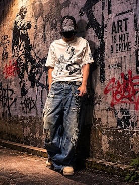 「Timberland（ティンバーランド）のアイテム（ブーツ、ベージュ系）」を使った、CHdogさん（メンズ・177cm）の夏コーディネート
