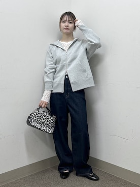 「GLOBAL WORK（グローバルワーク）のGOODデニムバギーパンツ/498388（デニムパンツ）」を使った、おひめさん（レディース・158cm・20代）の秋コーディネート