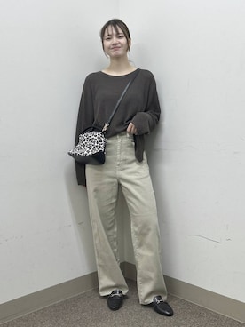 「GLOBAL WORK（グローバルワーク）のGOODデニムバギーパンツ/498388（デニムパンツ）」を使った、おひめさん（レディース・158cm・20代）の秋コーディネート