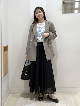 「アイテム（バレエシューズ）」を使った、おひめさん（レディース・158cm）の秋コーディネート