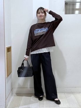 「GLOBAL WORK（グローバルワーク）のアイテム（バレエシューズ）」を使った、おひめさん（レディース・158cm）の秋コーディネート