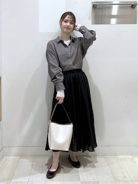 「おでかけ」｜「アイテム（バレエシューズ）」を使った、おひめさん（レディース・158cm）の秋コーディネート