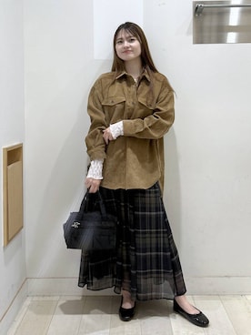 「GLOBAL WORK（グローバルワーク）のアイテム（バレエシューズ）」を使った、おひめさん（レディース・158cm）の秋コーディネート