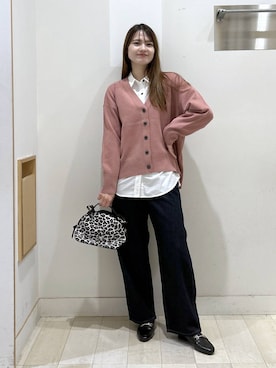 「GLOBAL WORK（グローバルワーク）のGOODデニムバギーパンツ/498388（デニムパンツ）」を使った、おひめさん（レディース・158cm・20代）の秋コーディネート