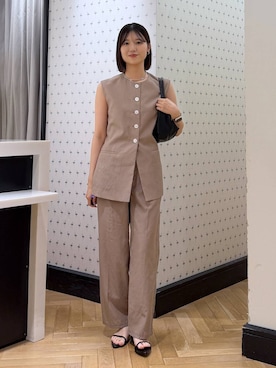 「A part by（アパートバイ）のハートモチーフバッグ（Shoulderbag、ブラック系）」を使った、なつみさん（レディース・162cm）の夏コーディネート