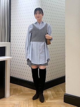 「アイテム（シャツワンピース）」を使った、apnat76さん（レディース・162cm）の秋コーディネート