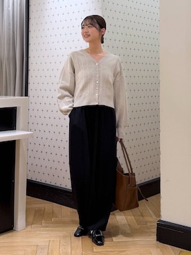 「アイテム（カーディガン/ボレロ）」を使った、なつみさん（レディース・162cm・20代）の冬コーディネート