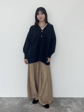 「おでかけ」｜「アイテム（バレエシューズ）」を使った、なつみさん（レディース・162cm）の秋コーディネート