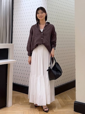 「A part by（アパートバイ）のハートモチーフバッグ（Shoulderbag、ブラック系）」を使った、なつみさん（レディース・162cm）の夏コーディネート
