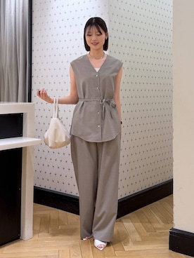 「A part by（アパートバイ）のハートモチーフバッグ（Shoulderbag、ホワイト系）」を使った、なつみさん（レディース・162cm）の夏コーディネート