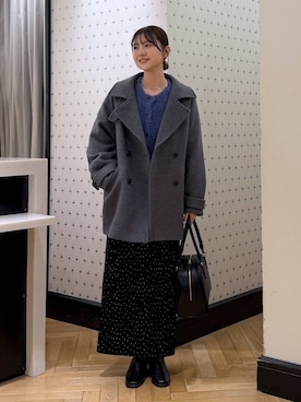 「アイテム（ピーコート）」を使った、なつみさん（レディース・162cm・20代）の秋コーディネート