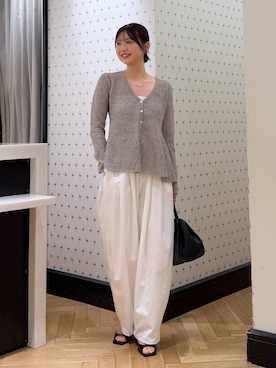 「A part by（アパートバイ）のカーブモチーフネックレス（ネックレス、シルバー系）」を使った、なつみさん（レディース・162cm）の春コーディネート