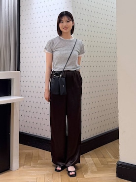 「A part by（アパートバイ）のダブルストラップミュール（Pumps、ブラック系）」を使った、なつみさん（レディース・162cm）の夏コーディネート