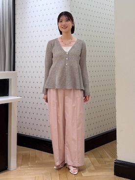 「A part by（アパートバイ）のストーンネックレス（ネックレス、シルバー系）」を使った、なつみさん（レディース・162cm）の春コーディネート